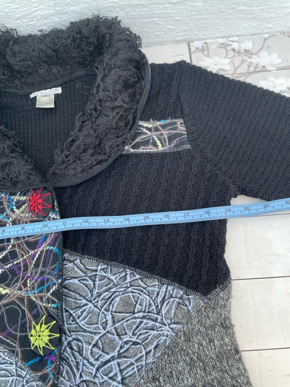 Avalin Black Knit Hoodie Cardigan - Picture 8 of 9